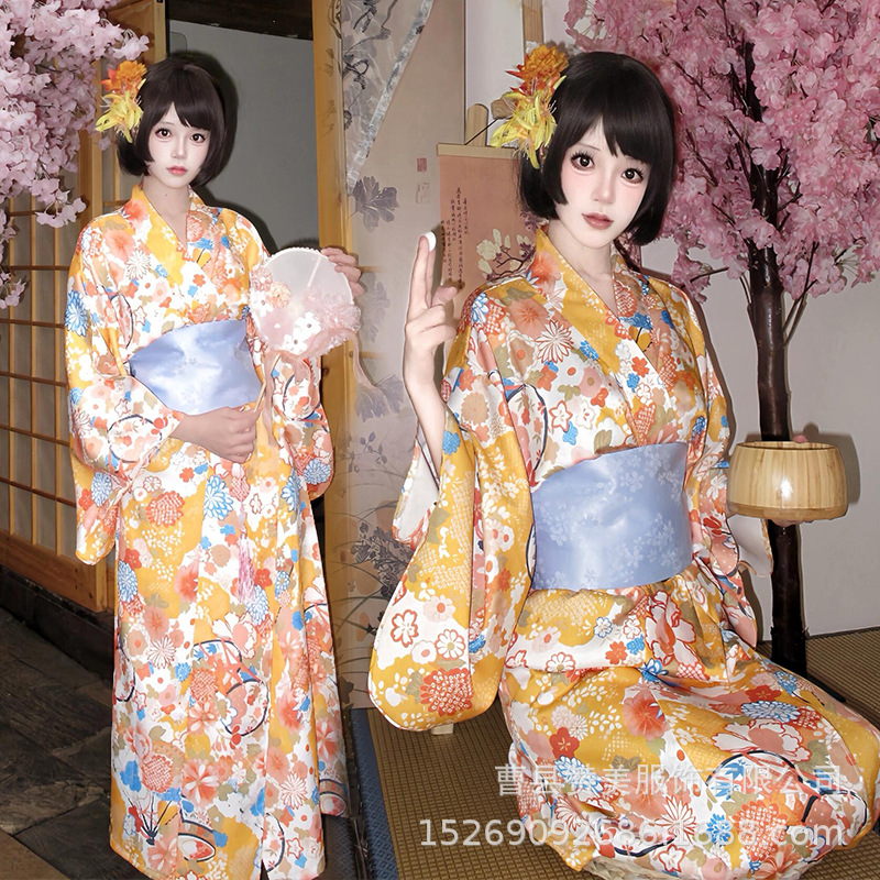 Japanese Style Improved Kimono Women's Formal Dress Traditional Dress Japanese Style Sleeve Japanese Style Bathrobe Photo Photography Clothing