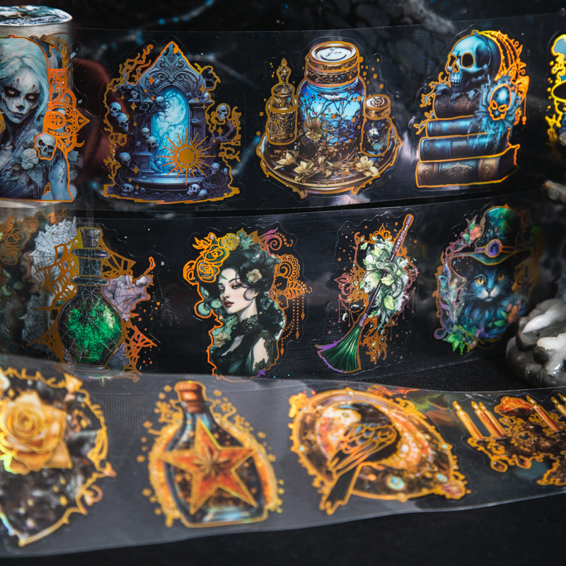 A Beautiful Day Gothic Landscape Bronzing Tape Gothic Fantasy Series 6 PET Hand Account Base Paste