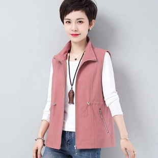 Spring and Autumn Short 2025 New Middle-aged Mother Jacket Waist Casual Jacket Vest All-match Trendy