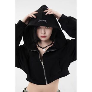 Autumn 2024 Thin fleece-lined New Ins fleece-lined All-match Fashion Short Slim-fit Zipper Sweat for Women
