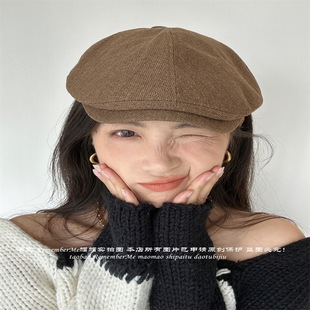 [Maillard Wear] Japanese Cotton and Linen Brown Retro Forward Hat Blogger with Adjustable Torre Hat for Men