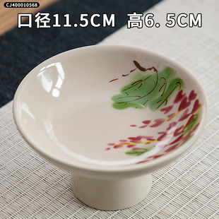 Household butterfly hotel snack fruit snack ceramic plate hand-painted tableware high foot exquisite fruit plate LOGO wholesale