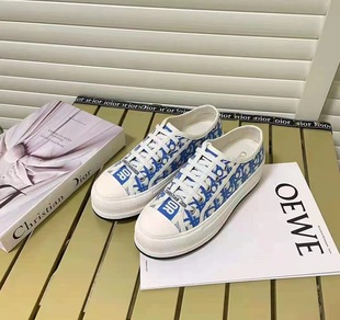 New Classic Letter Embroidered Thick Bottom Canvas Shoes Lace-up Old Flower Casual Shoes Fashion Sneakers Factory Outlet
