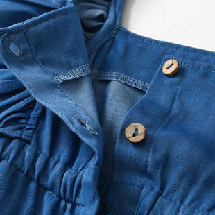 Two-Piece Summer Newborn Baby Girl's Pants Sleeveless Hare Hair Belt Denim Princess Summer Style