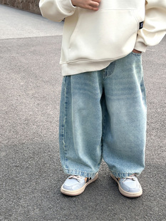 Boys' Pants Children's Spring Jeans Baby's Casual Trousers 2025 Spring and Autumn New Arrival Boys' Western Style Straight Leg Pants