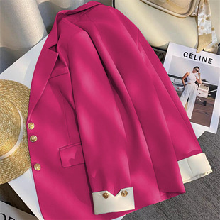 2025 Spring New High-end Design Sense Blue Suit Jacket Women's Korean Style Western Style Casual Small Suit for Women