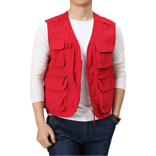 Thin Quick-drying Large-size Casual Vest Men's Multi-pocket Outdoor Mountaineering Sleeveless Waistcoat Photography Overalls Fishing Vest
