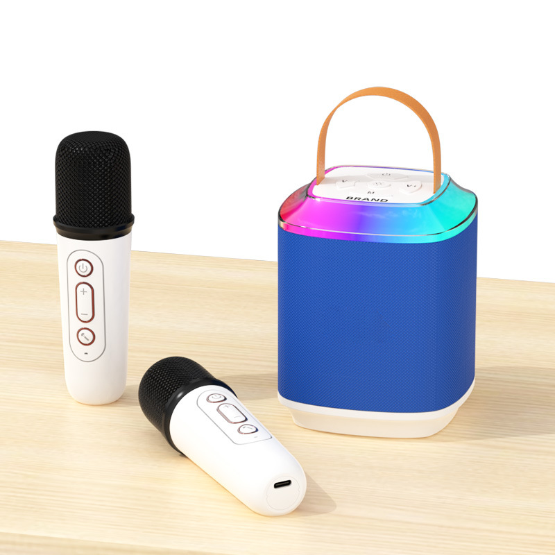 Karaoke Speaker with Microphone All-In-One Kidsren's Outdoor Home with Led Lights Wireless Bluetooth Microphone