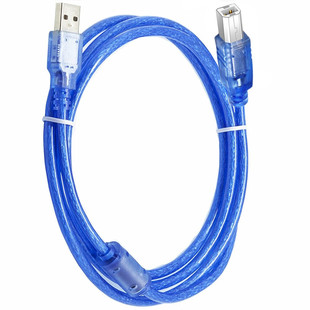 High quality transparent blue copper core double shielded USB2.0 extended printing wiring male to female AMAF data cable