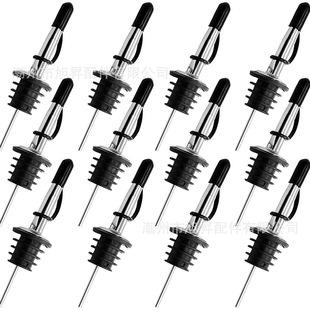 Cross-Border Popular Stainless Steel Wine Pourer with Integrated Cap, Dustproof Cap, Integrated Black Cap, Wine Bottle Stopper