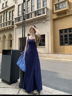 Cross-border Fashion Mint Mambo Sling Long Dress Women's Summer Slim-fit Green dress Elegant Figure Dress