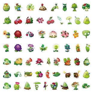 60 наклеек игровых растений