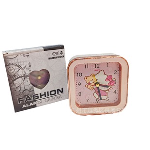 Creative and Cute Square Home Alarm Clock Student Dormitory Cartoon Wake-up Alarm Clock Simple Girly Heart Silent Clock