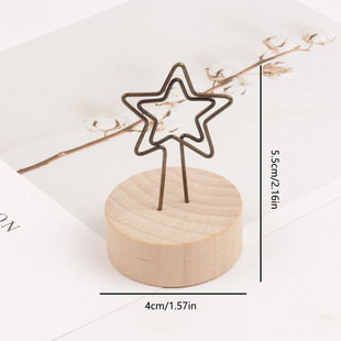 Creative business card holder retro log photo card note clip desktop vertical message note decorative ornaments