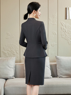 Professional attire temperament goddess fan long sleeve suit beauty salon front desk hotel manager sales department jewelry store overalls
