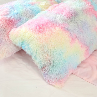 Spot second hair plush color pillowcase double envelope pillow leather a generation of Amazon cross-border