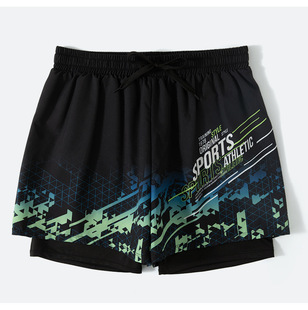 Adult swimming trunks men's boxer five-point swimsuit suit anti-embarrassment new cross-border professional beach swimming equipment