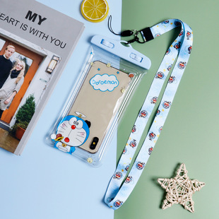Cartoon airbag mobile phone waterproof bag floatable protective cover touch screen drifting swimming photo anti-fall in stock wholesale