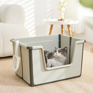 New cross-border foldable semi-closed high fence cat litter portable outdoor cat toilet