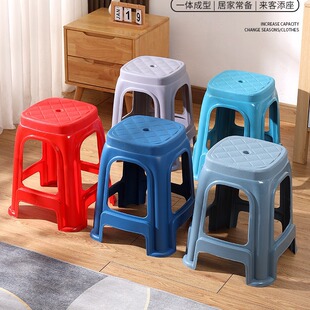 Factory wholesale household European-style frosted plaid chair living room Mobile banquet thickened plastic stool printable logo