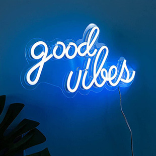 Акриловый щит неоновый GOOD VIBES светодиодный неоновый прозрачный неоновый настенный ночник