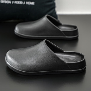 Men's Toe Slippers EVA European and American Ins Fashionable Soft Bottom Outdoor Flat Korean Style Cyber Celebrity Casual Half Bag Sandals Shoes