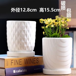 Flower pot ceramic large clearance a group of two with tray indoor simple green rose living room hanging orchid specials