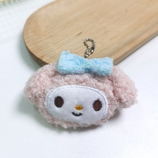 Cute Curly Sanrio melody key chain pendant plush doll jade cinnamon dog doll backpack bag pendant