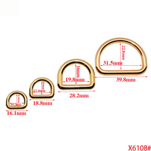 Factory direct luggage hardware accessories D-buckle die-cast hanging plating D-ring buckle zinc alloy environmental protection metal D-shaped semicircular buckle