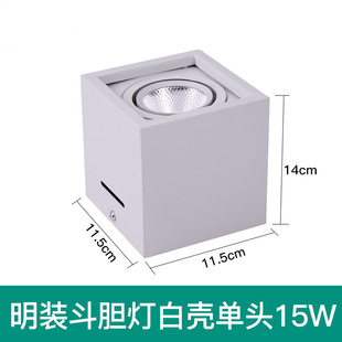 Ming-mounted spotlights, grid, bucket and gallbladder lights, LED living room, no main lights, square cob box lights, three-headed conjoined downlights