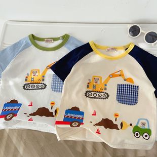 Boys Short-sleeved T-shirt Japanese Miki Summer 2025 Girls Short-sleeved Wholesale Children's Foreign Trade Children's Wear Wholesale