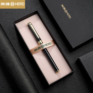 HERO Hero A06-2 Iridium Gold Pen Fashion Simple Sign Pen Business Office Replacement Ink Sac Pen Engraving