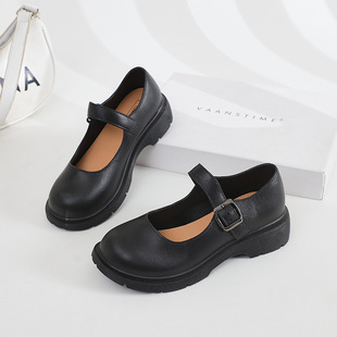 Fashion platform shoes women's shoes 2024 heightened non-slip waterproof college spring new single-layer shoes British uniform rain boots