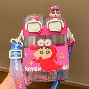 Crayon Shinchan стакан для воды 2024 новые девушки с высоким содержанием соломки чашки стеклянный стакан для детей