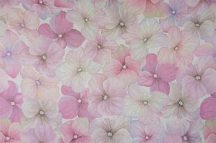 New Polyester Cotton Light Pink Big Flower Fabric Women's dress Dress Bag Clothing