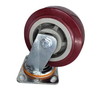Red Super Polyurethane Caster Universal Caster Heavy Industrial Flat Cart 4/5/6/8 Inch Mute Caster
