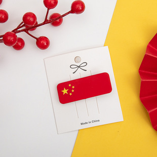 National Day performance children's hair accessories girls five-star red flag Chinese red girl hairpin gift headdress hairpin wholesale
