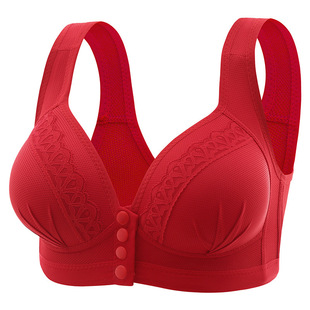 Cross-border plus size Button-type Nursing Mother's Beautiful Back Underwear Breast-lifting Gathering Side-closing Parammary Non-rimless chubby girl Bra