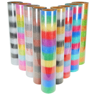 Guangyin thermal transfer lettering film high elastic PU glitter powder flash stamping film Amazon glitter lettering film