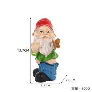 Cross-border hot sale dwarf resin crafts decoration funny Santa Claus garden elf dwarf micro landscape