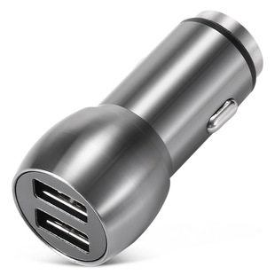 Metal car charger dual usb car cigarette lighter fast charging head 3.1A intelligent identification long life low temperature resistance