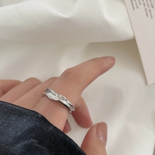 Irregular Opening Adjustable Texture Ring Women's Simple Personalized Finger Ring Niche Design Light Luxury Ring Wholesale