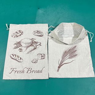 Linen Bread Bag Food Grade TPU Drawstring Sack Dried Fruit Cotton Storage Bag Canvas Bread Cloth Fermented Cloth