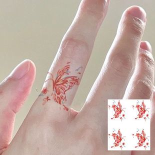 Мини-палец бабочка татуировка наклейки милый свежий розовый бабочка любовь водонепроницаемая женщина