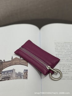 Tc First Layer Cowhide Buckle Key Bag Genuine Leather Soft Key Access Card Cosmetics Bag Mini Coin Lipstick Bag