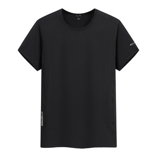 Summer Quick-drying Crewneck T-shirt Men's Breathable Mesh Short-sleeved Group Wear Running plus size Ice Silk Half-sleeved Printable Logo
