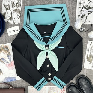 Original Jk Uniform, Hatsune Waist-Cinching Puff Sleeve Sailor Suit, Japanese-Style College Style Class Uniform, Slimming Student Outfit, Middle Uniform
