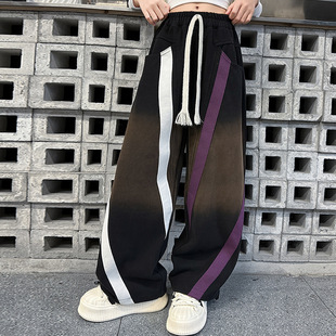 Girls' Sweatpants Autumn 2024 New Children's Fashionable Western Style Casual Pants Korean Sports Pants Loose Pants