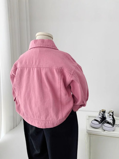 [3143 people's collection] boys pink coat autumn 2024 new children handsome cotton clothes for children