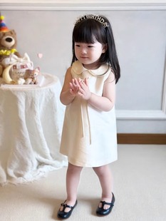 Girls' birthday dress 2025 new satin western style baby girl one year old children host princess dress wholesale